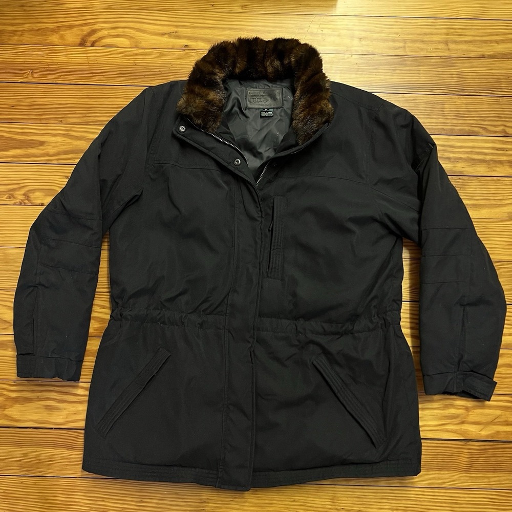 Lauren Ralph Lauren Ski Down Filled Parka Faux Fur Collar Winter‎ Coat Black M